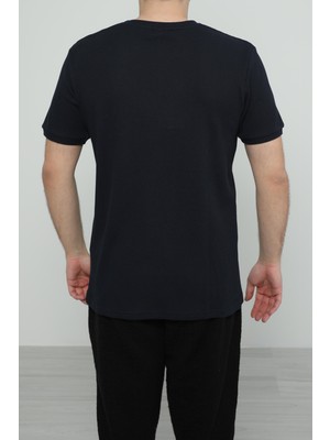 Jsco Hscstore Erkek Bisiklet Yakalı Indigo T-Shirt- 8405