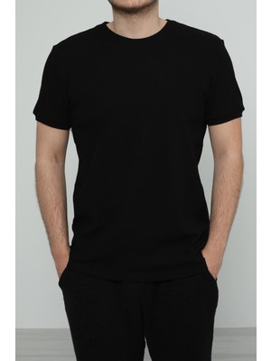 Jsco Hscstore Erkek Bisiklet Yakalı Siyah T-Shirt- 8405