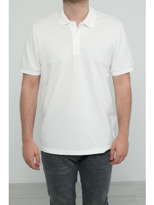 Jsco Hscstore Erkek Polo Yakalı Beyaz T-Shirt - 8424