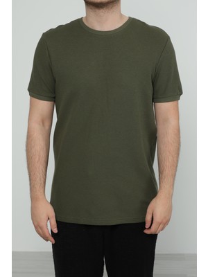 Jsco Hscstore Erkek Bisiklet Yakalı Haki T-Shirt- 8405