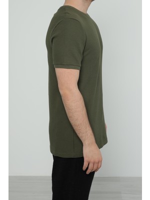 Jsco Hscstore Erkek Bisiklet Yakalı Haki T-Shirt- 8405