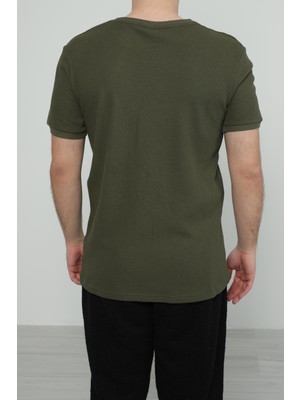 Jsco Hscstore Erkek Bisiklet Yakalı Haki T-Shirt- 8405