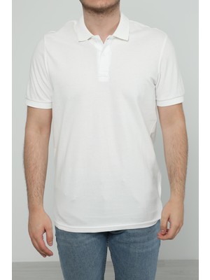 Jsco Hscstore Erkek Polo Yakalı Beyaz T-Shirt- 8420