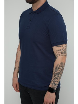 Jsco Hscstore Erkek Polo Yakalı Indigo T-Shirt- 8420