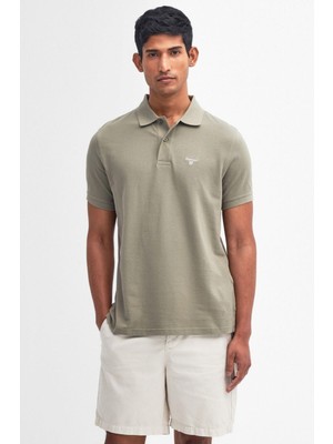 Barbour Lightweight Sports Polo Yaka OL38 Dusty Green