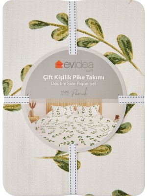 Evidea Soft Taflan Tek Kişilik Pike Takımı - Yeşil / Beyaz