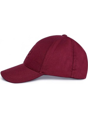 Eke Tekstil Unisex Bordo Renk Bordo Logo Beyzbol La Şapka