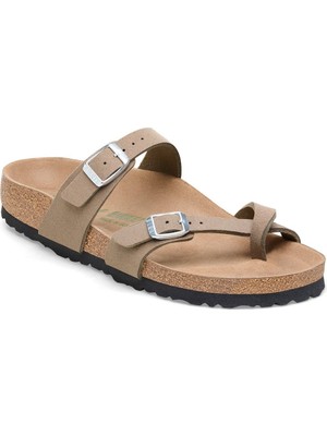 Birkenstock Mayari Bf Vegan Kadın Parmak Arası Mantar Taban Terlik Taba 1026702