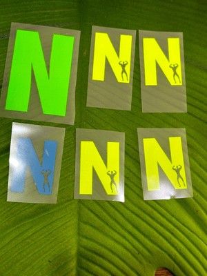 Gönülden Tasarım 5x4 cm 6 Adet Ütü Ile Yapışan Neon Yeşil N Harfi Transfer Baskı Arma