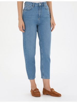 Pierre Cardin Kadın Açık Mavi Mom Fit Jean Pantolon 50292459-VR003