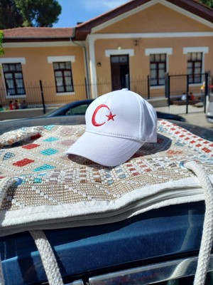 Salar Ticaret Çocuk Bayrak Şapka Ünisex 54 cm Ayyıldızlı Şapka Ayarlanabilir