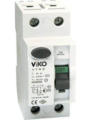 Viko Kaçak Akım Sigortası Monofaze 2 Kutuplu 32 Amper 300 Ma