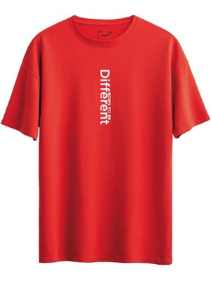 Çapıt  Pamuklu Different Baskılı Siyah Oversize Tişört