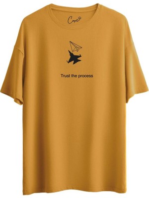 Çapıt %100 Pamuklu Process Baskılı Yeşil Oversize Tişört