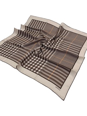 İpekevi Twill İpek Eşarp - Shepherd Ekose - Taş