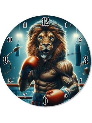 Tablomega Boksör Aslan Analog Duvar Saati