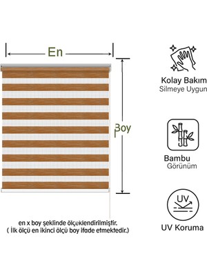 Binbir Perde Kahverengi Kırçıllı Düz Zebra Perde