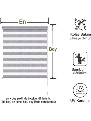 Binbir Perde Gri Beyaz Kırçıllı Zebra Perde