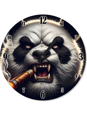 Tablomega Puro Içen Panda Akarlı Duvar Saati