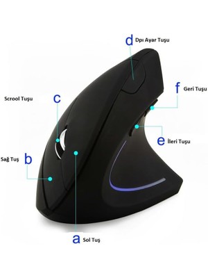 Alfalink Kablosuz Ergonomik Dikey Mouse 800/1200/1600 Dpi