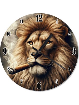Karizma Tablo Puro Içen Aslan Akarlı Duvar Saati