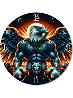 Karizma Tablo Boksör Kartal Desenli Duvar Saati