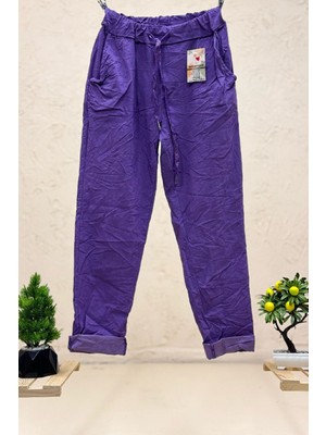 Sahnemoda Italyan Bel Lastikli Düz Pantolon