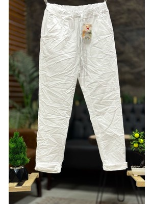 Sahnemoda Italyan Bel Lastikli Düz Pantolon