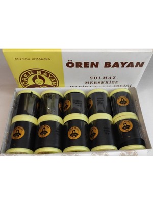 Atmaca Tuhafiye Ören Bayan Koton Makine Nakış Makarası Siyah 10LU Kutu Nakış ipi