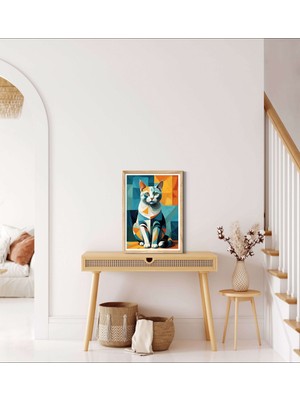 Decotorium Çerçeveli Tablo Animal Kingdom-Cat Serisi Mdf Tablo CAT/001