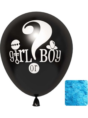 Patladı Gitti Girl Or Boy Siyah Cinsiyet Belirleme Balonu Erkek Bebek 18 Inc