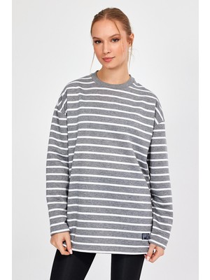 Alexander Gardi Alexandergardı Çizgili Oversize Sweatshirt (B23-00158)