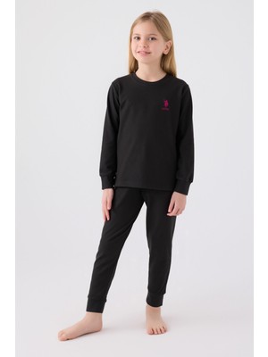 U.S. Polo Assn. U.S. Polo Assn Kız Çocuk Siyah Pijama Takımı