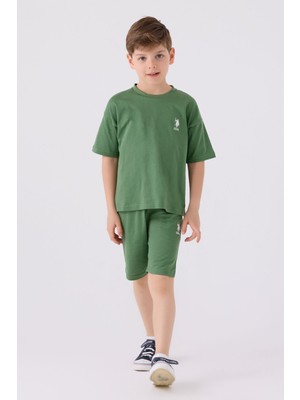 U.S. Polo Assn. Erkek Çocuk Çam Yeşili Bermuda Takımı
