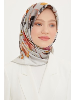 Armine Sport Twill Eşarp - 8740-07 Gümüş