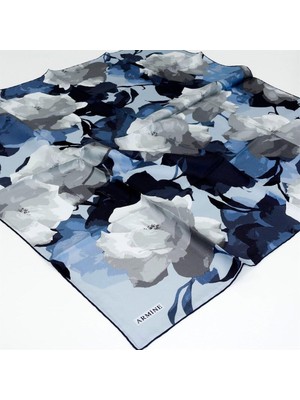 Armine İpek Eşarp Nostalji - 8534-85 Mavi Twill