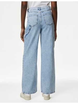 Marks & Spencer Yüksek Bel Wide Leg Jean Pantolon