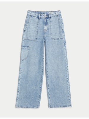 Marks & Spencer Yüksek Bel Wide Leg Jean Pantolon