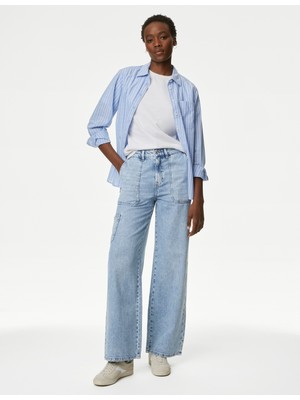 Marks & Spencer Yüksek Bel Wide Leg Jean Pantolon