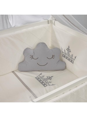 Meltem Kids Motto Gri Nakışlı Pamuklu Bebek Uyku Seti 60x120 cm