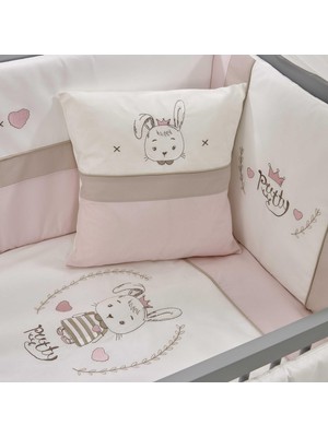 Meltem Kids Pretty Pembe Nakışlı Pamuklu Bebek Uyku Seti 60x120 cm