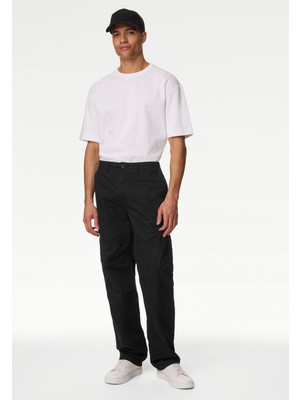 Marks & Spencer Saf Pamuklu Loose Fit Kargo Pantolon