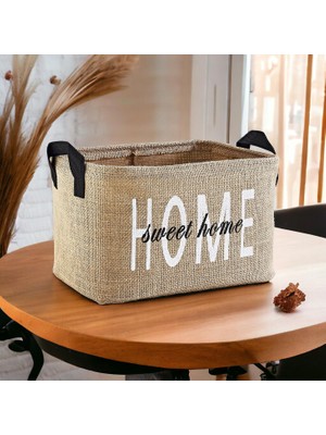 Rope Home Jüt Dolap Içi Çamaşır Çocuk Odası Oyuncak Düzenleyici Katlanır Saklama Sepeti Organizer 30X22X18