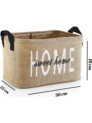 Rope Home Jüt Dolap Içi Çamaşır Çocuk Odası Oyuncak Düzenleyici Katlanır Saklama Sepeti Organizer 30X22X18