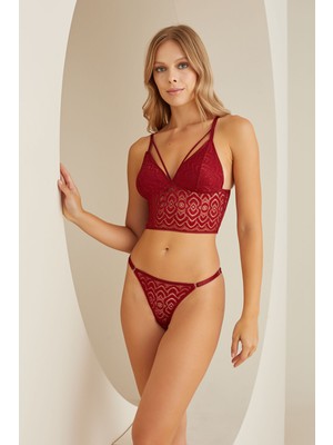 Loya Bordo Pia Bralet Tek Sütyen