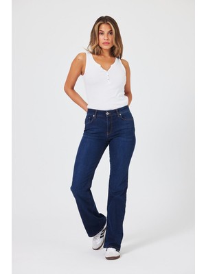 Vena Kadın Emilie Naturel Dark Bootcut Jean Pantolon