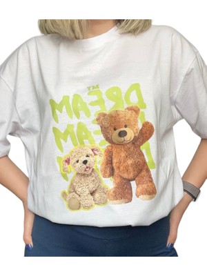 Heg Store Teddy Baskılı Oversize Unisex T-Shirt