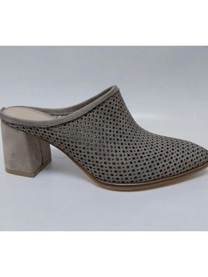 Bags Shoes Nish N338 Kadın Hakiki Deri Burnu Kapalı Topuklu Terlik