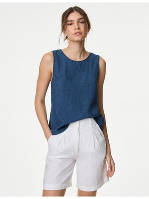 Marks & Spencer Regular Fit Keten Bluz