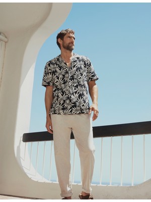 Marks & Spencer Regular Fit Kısa Kollu Keten Gömlek